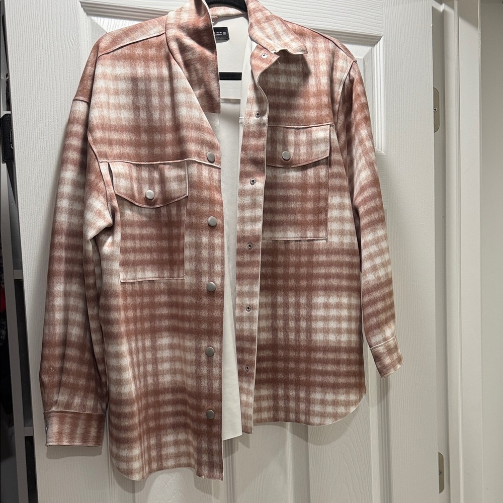 Zara Plaid Shirt - Brown/pink and White